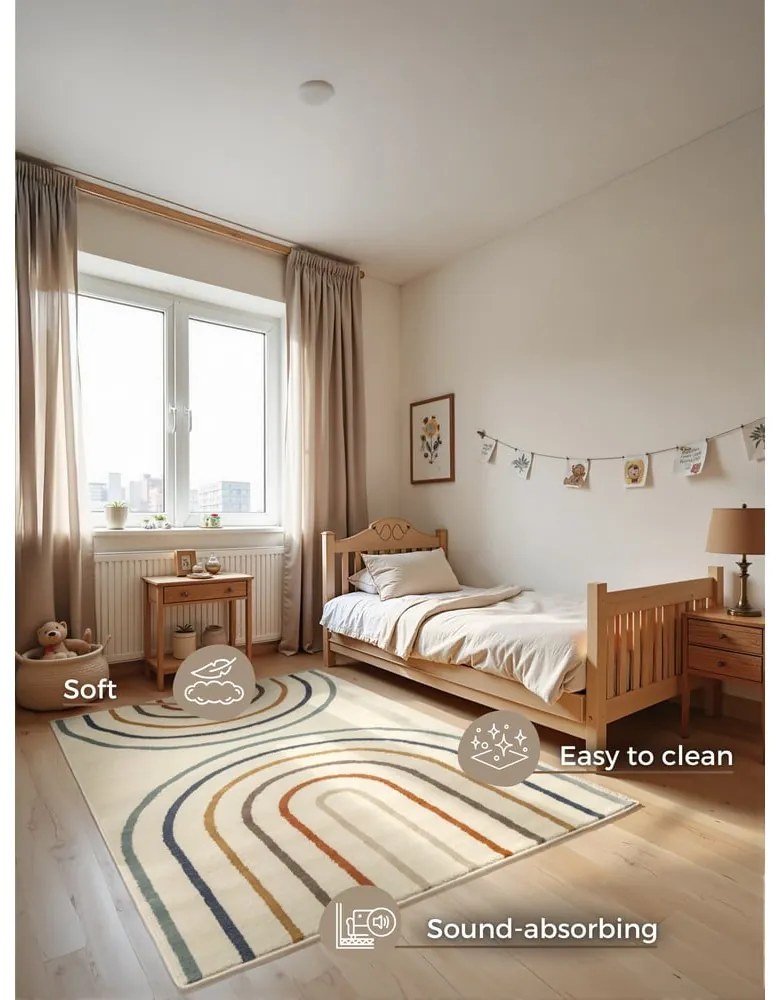 Кремав детски килим 160x235 cm Double Rainbow – Hanse Home