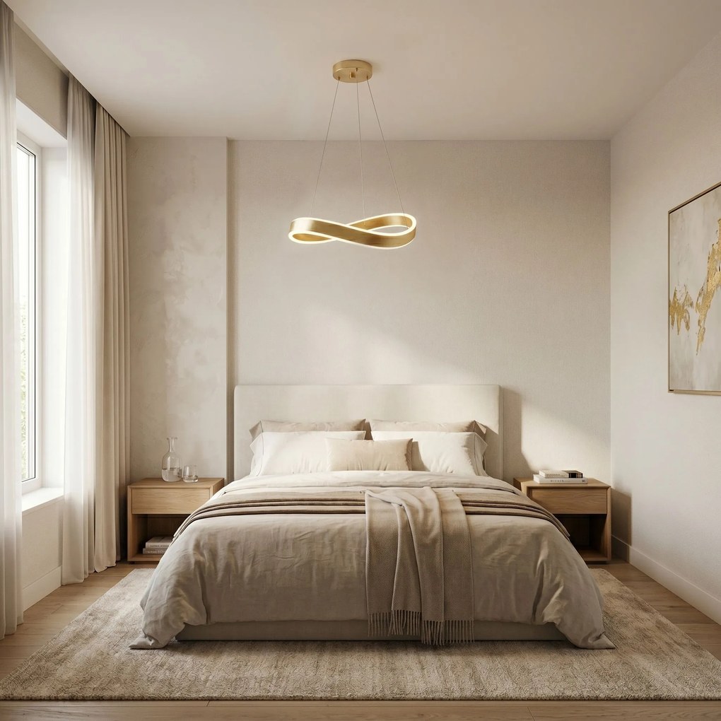ВИСЯЩА ТАВАННА ЛАМПА SWE065-CP 40cm BRUSH GOLD