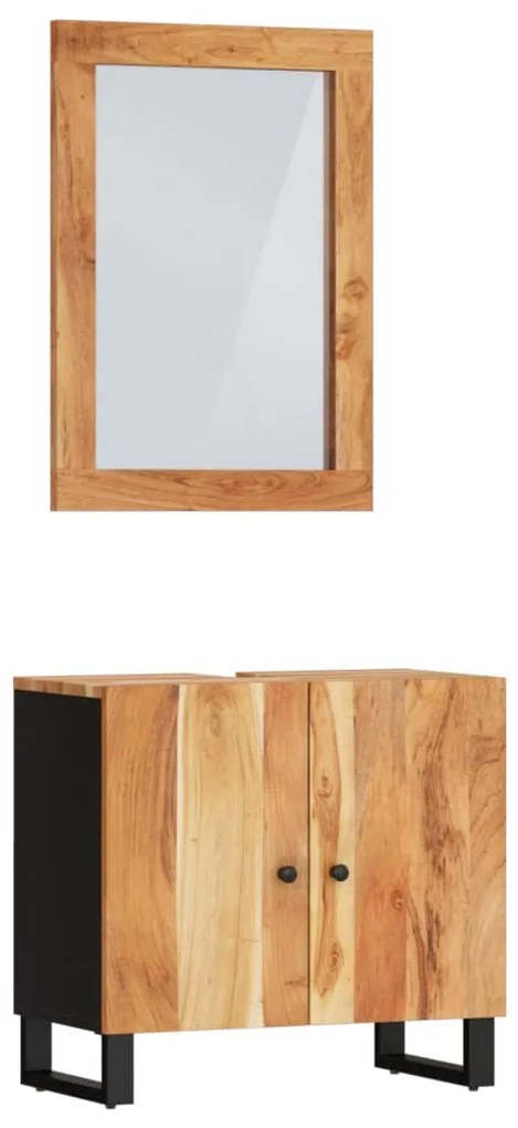 3200634 vidaXL Комплект мебели за баня, 2 части, масивна акациева дървесина