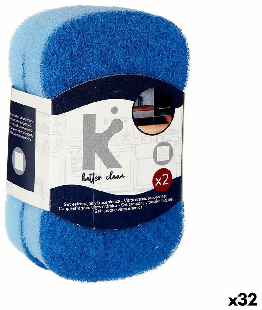 Scouring Pads Set Син Полиуретан влакно (32 броя)