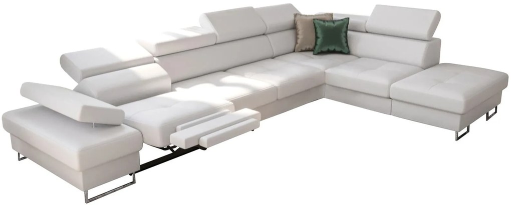 Ъглов диван Gelito Relax LTHR-Leuko-Right