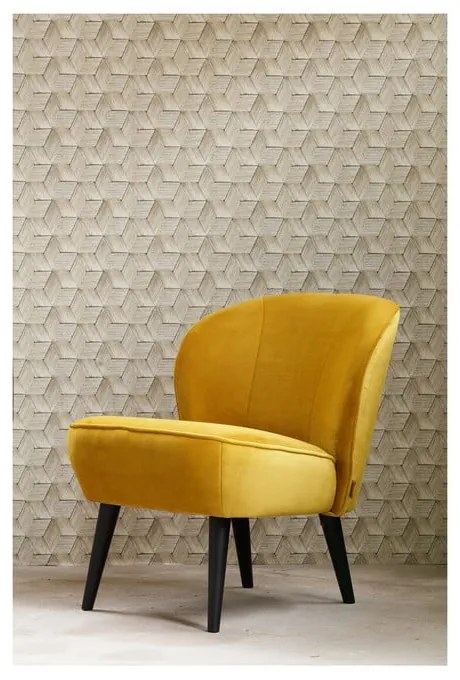 Стол в цвят горчица Sara - WOOOD