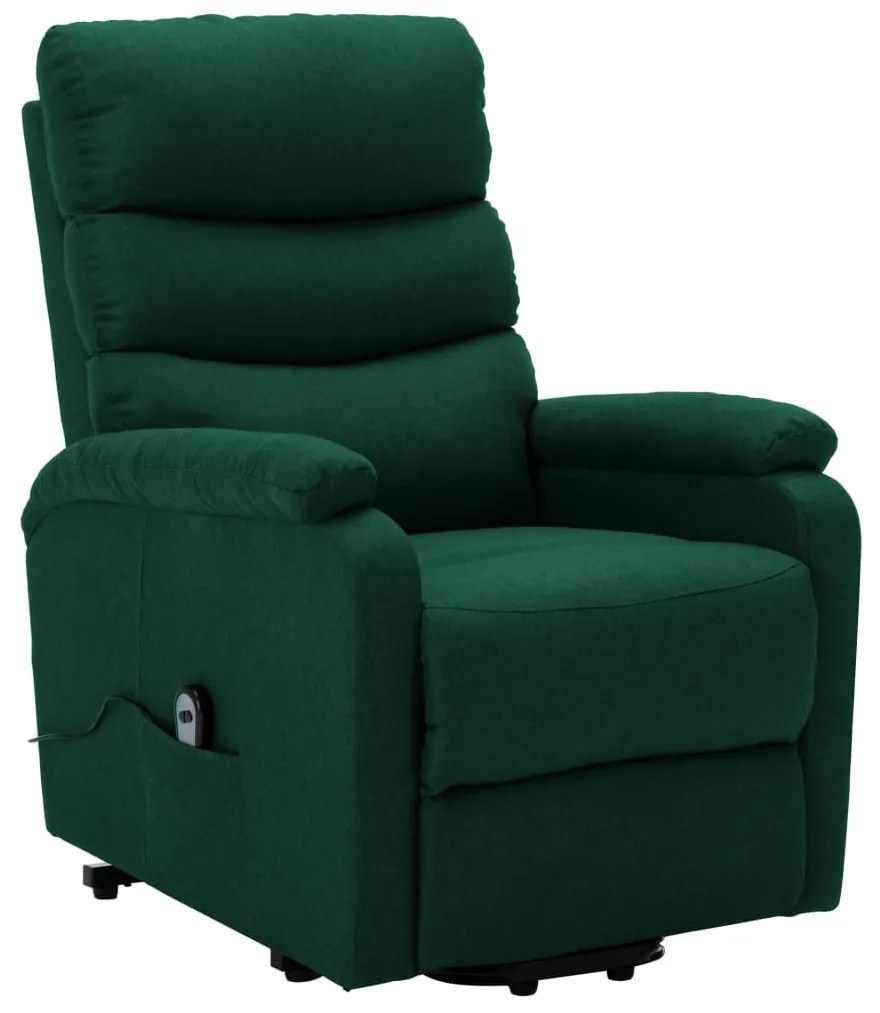 321242 vidaXL Изправящ стол, тъмнозелен, текстил