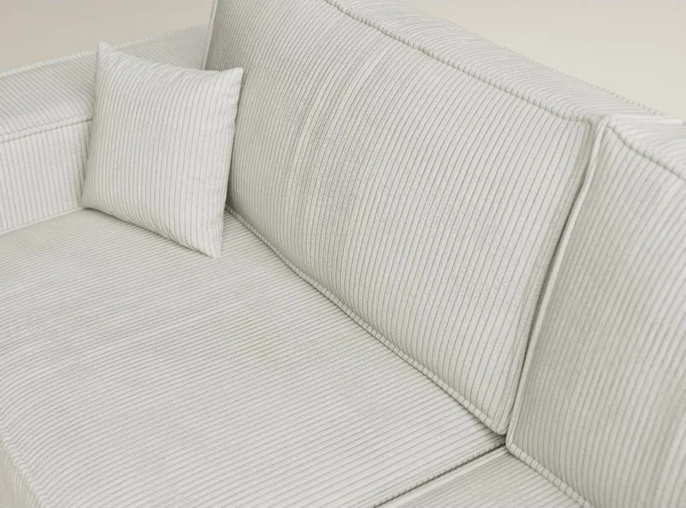 Кремав сгъваем/с място за съхранение ъглов диван от рипсено кадифе (десен ъгъл/L форма) Tonga – Maison de Rêve