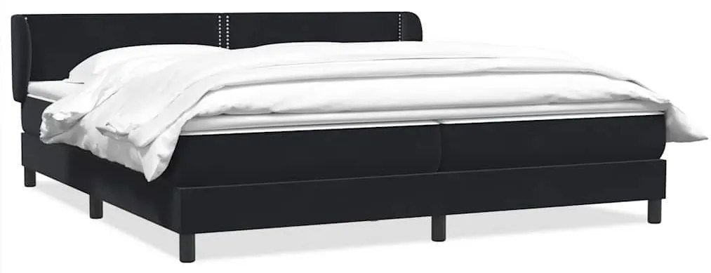 3317459 vidaXL Box Spring легло с матраци Черно 200x210 cm Кадифе