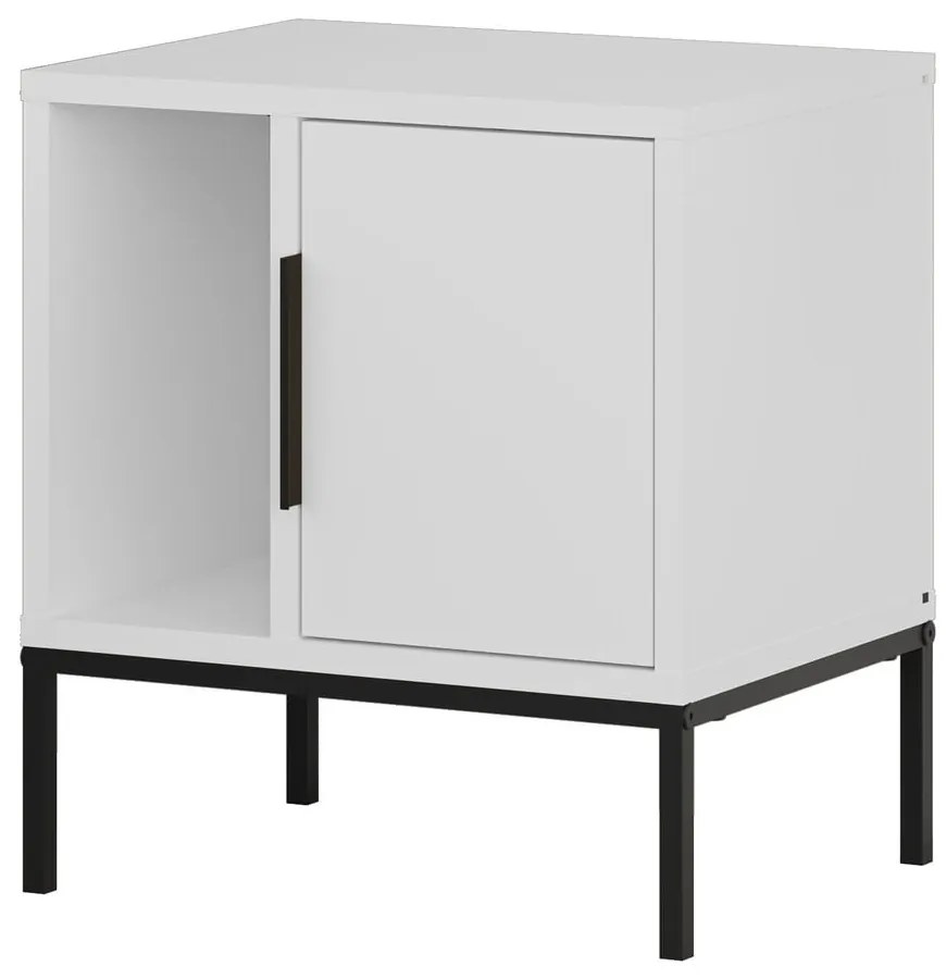 Бяло нощно шкафче с рафтове Lani - Marckeric