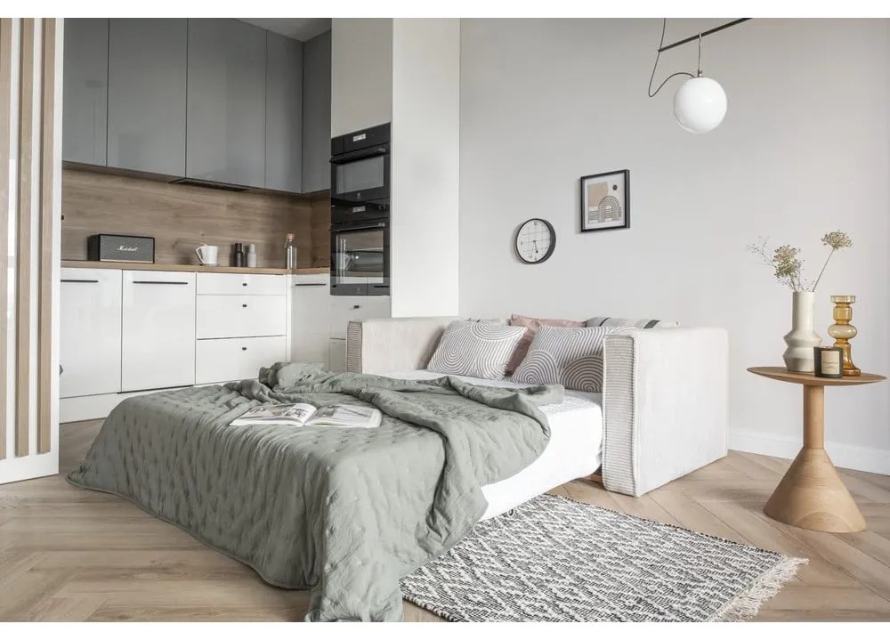 Бял разтегателен диван 168 cm Lucky Lucy - Miuform