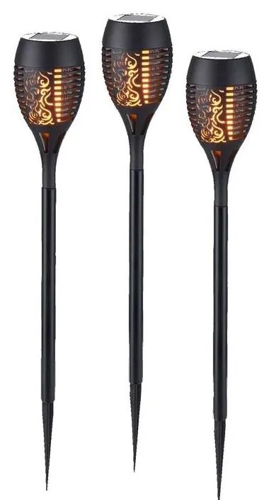 JUST LIGHT. 19106-18-3 - Комплект 3x LED соларна лампа FACKEL LED/0,24W/1,2V чер