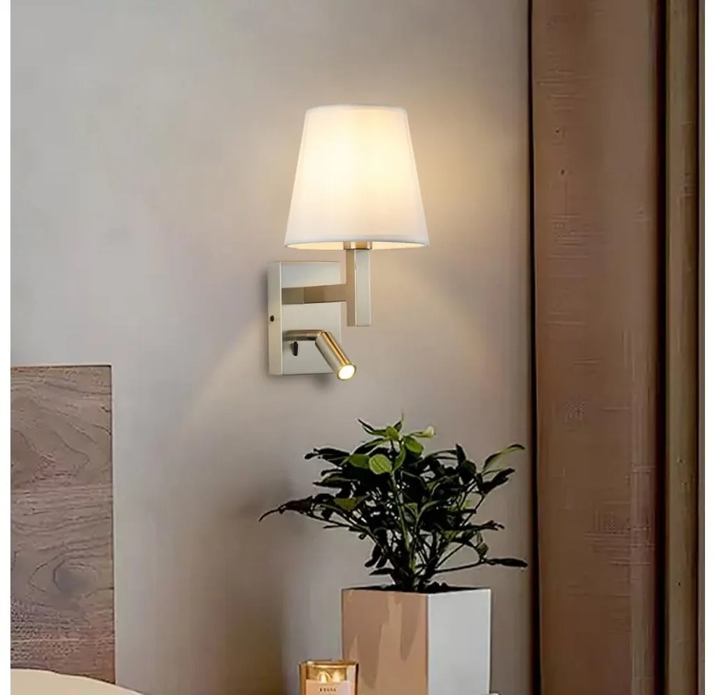 Brilagi - LED Аплик DEYA 1xE14/40W/230V + LED/3W бял/матов хром