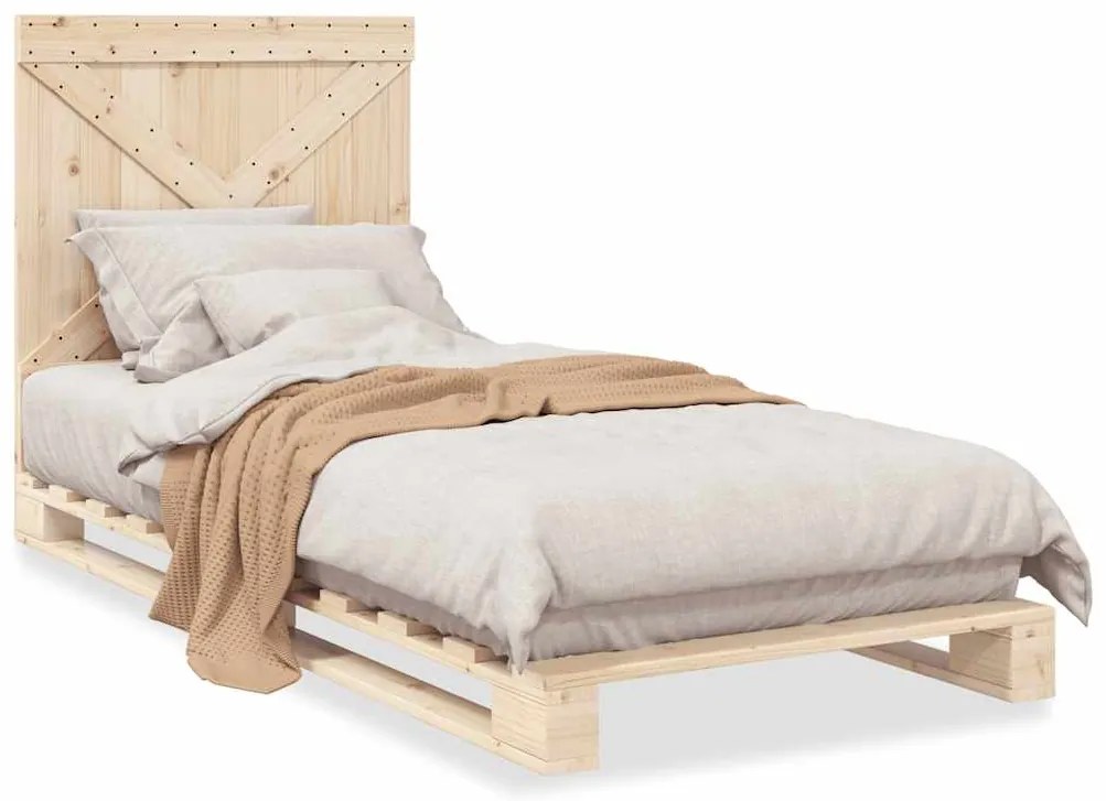 3281568 vidaXL Рамка за легло с табла, 90x200 см, борово дърво масив