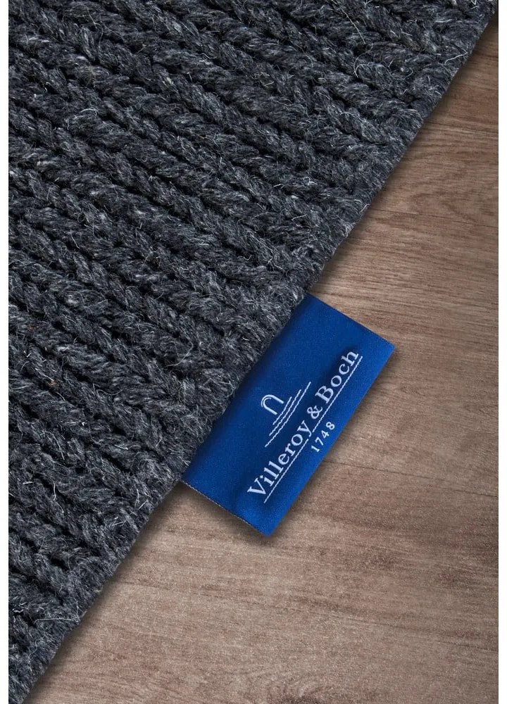 Тъмносив ръчно изработен вълнен килим 190x280 cm Francois – Villeroy&Boch