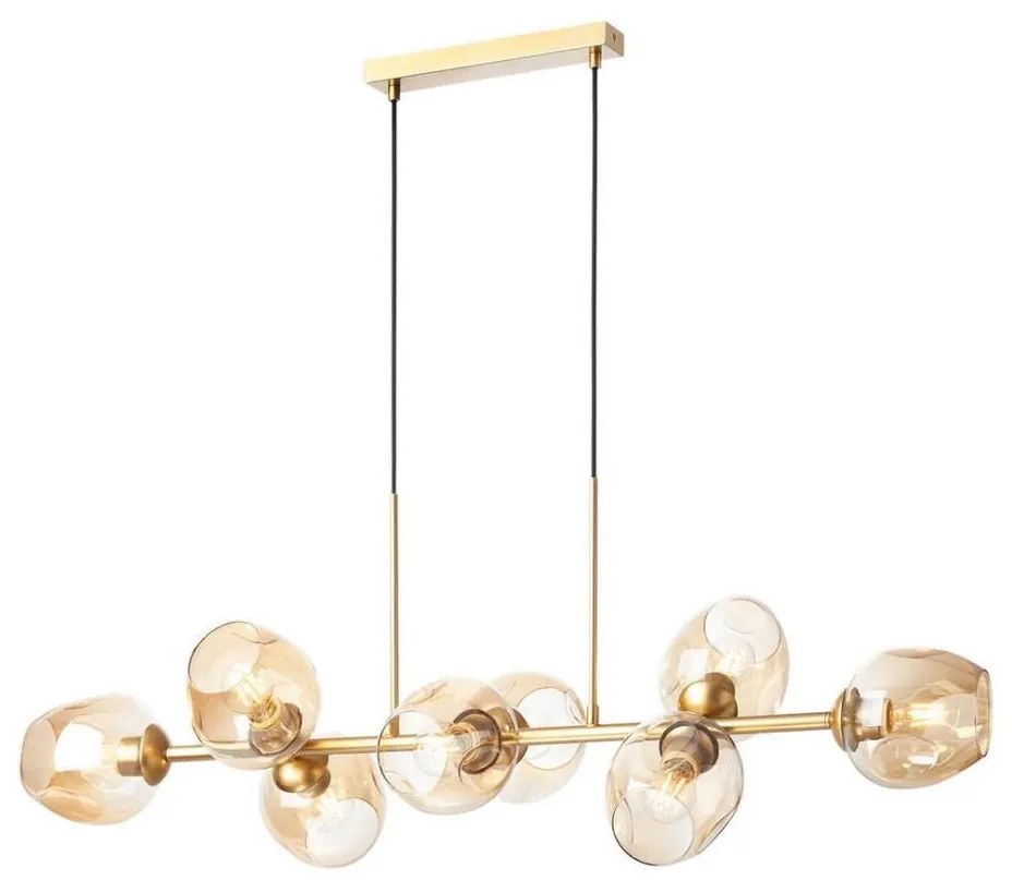 Redo 01-2621 - Пендел PIERCE 8xE27/42W/230V златист/опушен