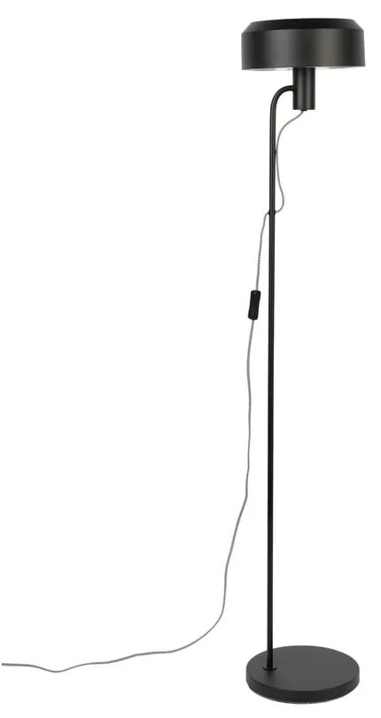 Черна подова лампа с метален абажур (височина 135 cm) Landon – White Label