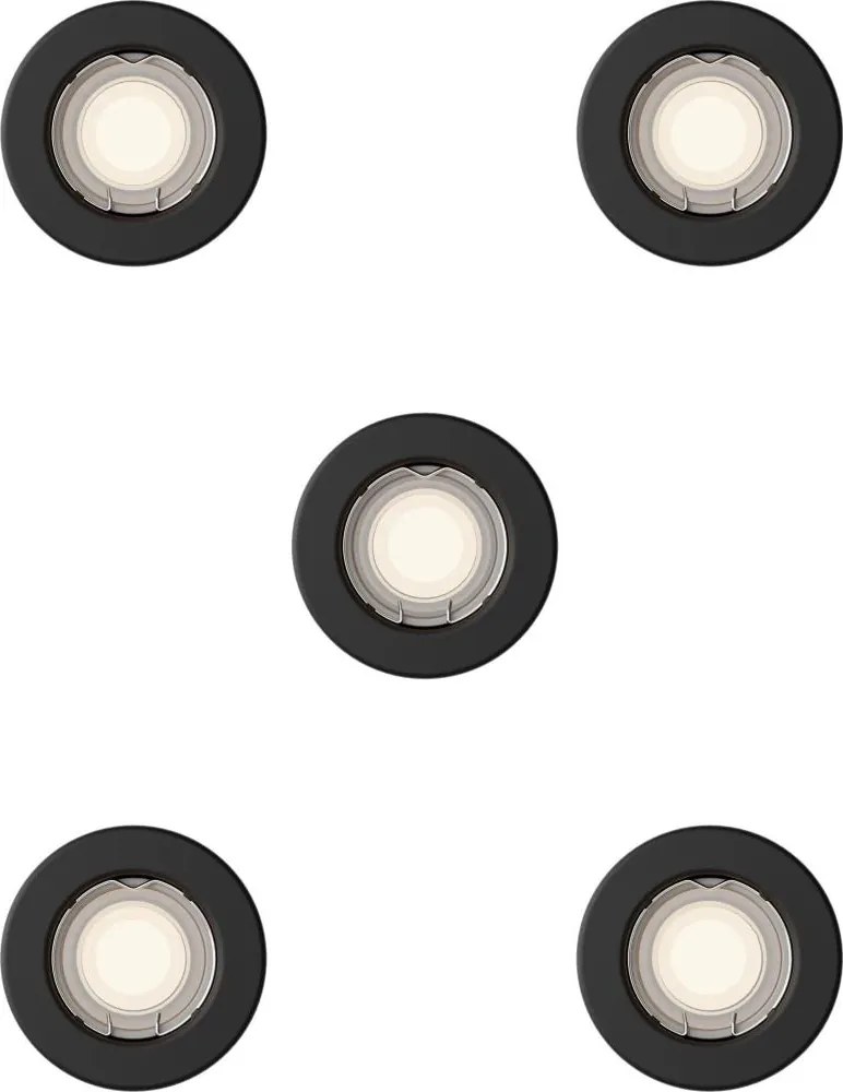 Philips - Комплект от 5 вградени таванни осветителни тела PERIDOT 1xGU10/7W/230V черни