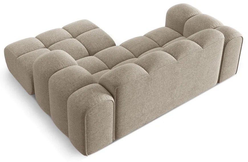 Светлокафяв шенилов ъглов диван (десен ъгъл) Treno – Cosmopolitan Design