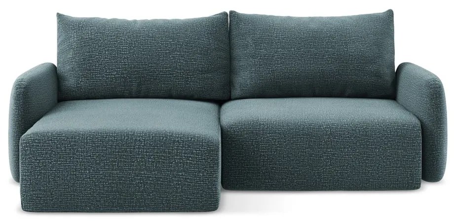 Тюркоазен разтегателен ъглов диван с място за съхранение (ляв ъгъл) Kalena – Makamii