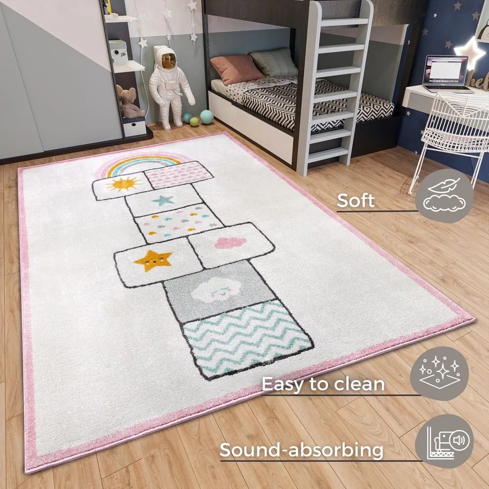 Розово-бял детски килим 120x170 cm Bouncy - Hanse Home