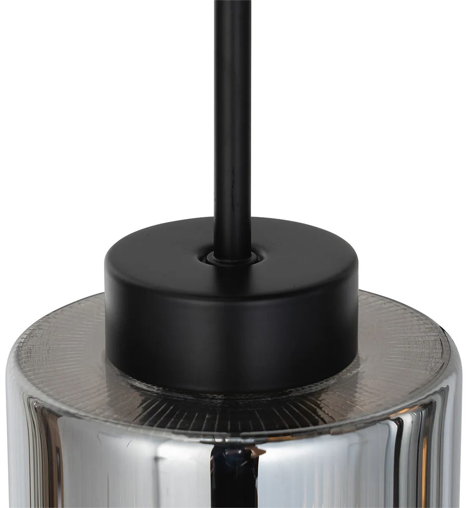 Смарт висяща лампа черна с димно стъкло 7 светлини вкл. 7 Wifi ST64 - Laura