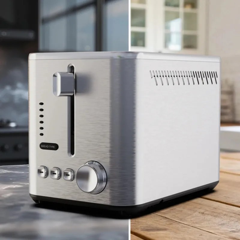 Тостер за хляб AENO ATS0003, 950W, 6 вида хляб, 7 нива на изпичане, Подгряване, Размразяване, LED, Инокс