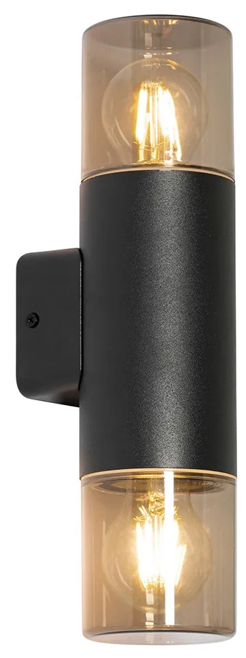 Модерна външна стенна лампа черна 2-светлина IP44 - Odense