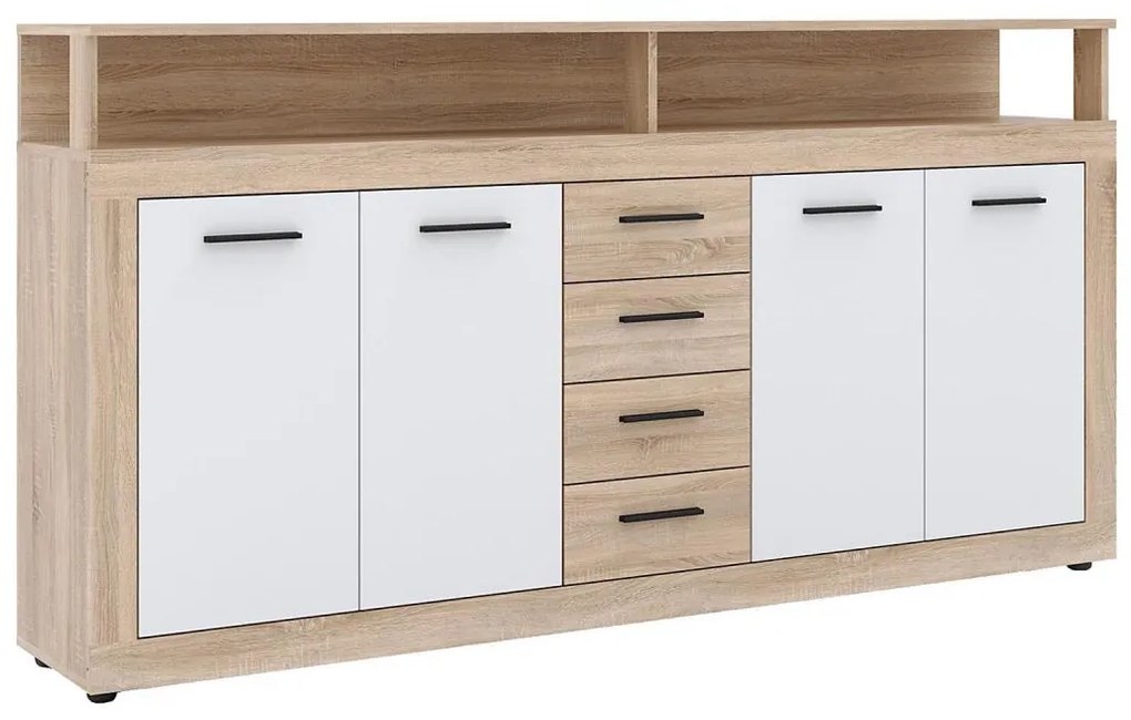 Комод RUNA дъб сонома/бял
