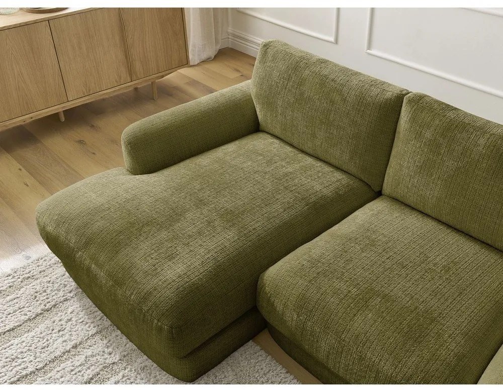 Шенилов ъглов диван в цвят каки (ляв ъгъл) Leonore – Bobochic Paris