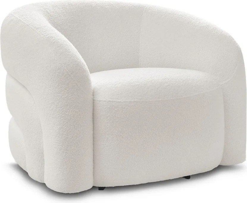 Бяло въртящо се кресло от прежда с примки от букле Elina – Bobochic Paris