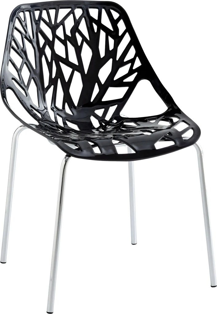 Кухненски стол Plexy-черен (6) парчета