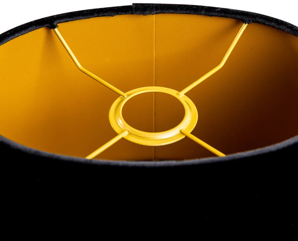 Кадифена абажура черна овална 25/16/15