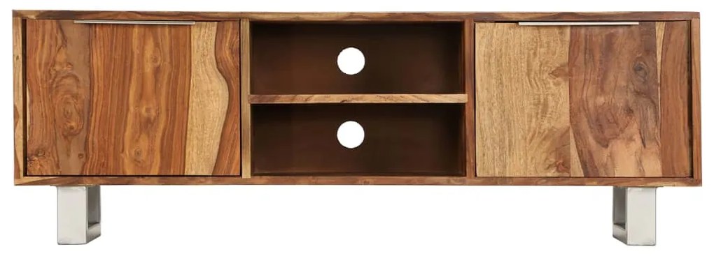 246203 vidaXL ТВ шкаф, акация масив, финиш цвят пчелен мед, 118x30x40 cм