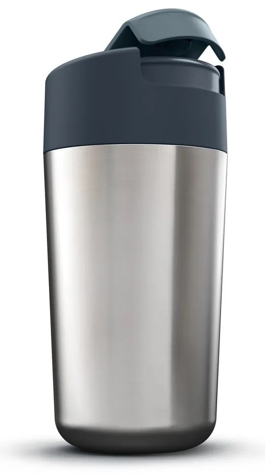 Чаша за пътуване в тъмносиньо-сребристо 450 ml Sipp - Joseph Joseph