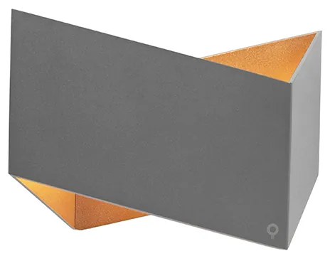 Дизайнерска стенна лампа сива с меден интериор - Fold