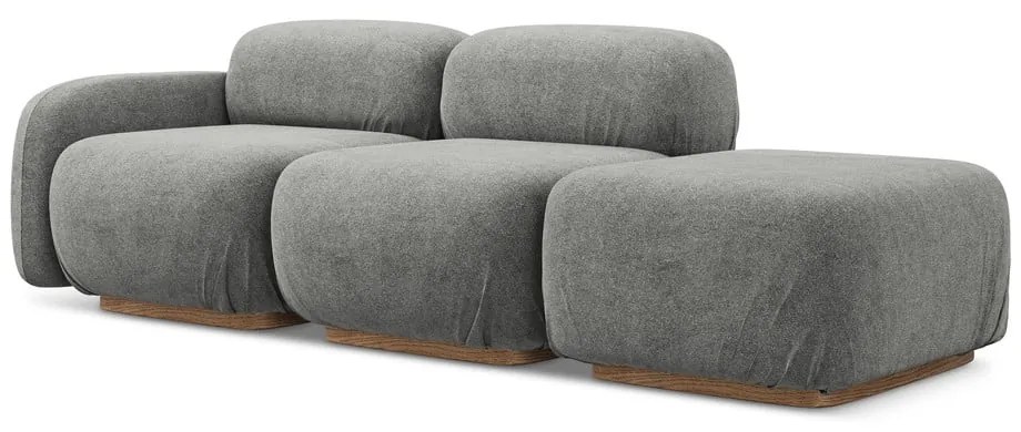 Сив модулна лежанка от букле (десен ъгъл) Ailani – Makamii