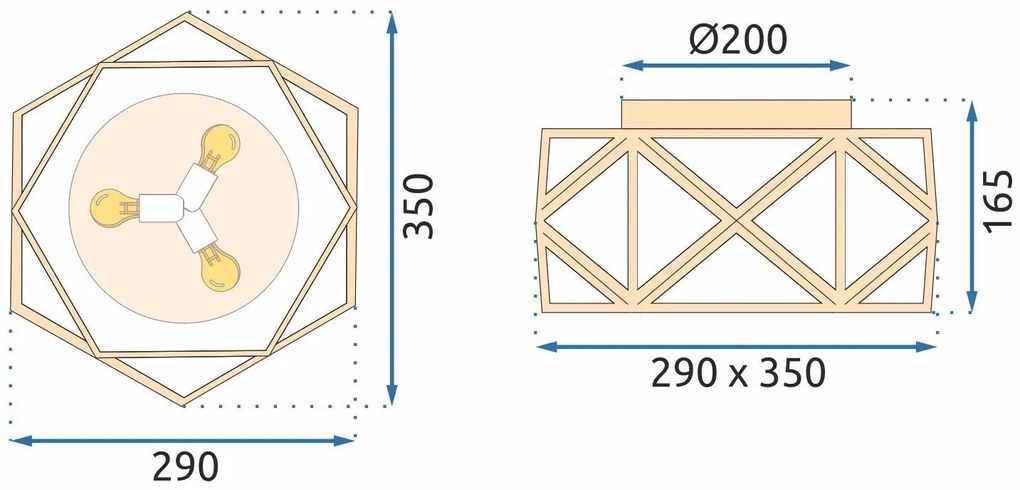 Плафон 35cm APP1238-C Gold