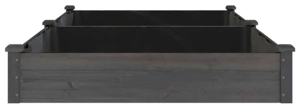 Градинска повдигната леха с вложка сива 240x120x25 см ела масив