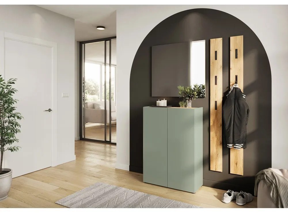 Бял комплект за коридор от декор от дъб 104x200x33 cm Alviano – Germania