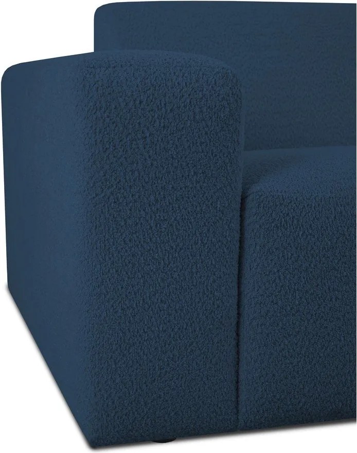 Тъмносин ъглов диван от букле ("U" форма) Roxy – Scandic