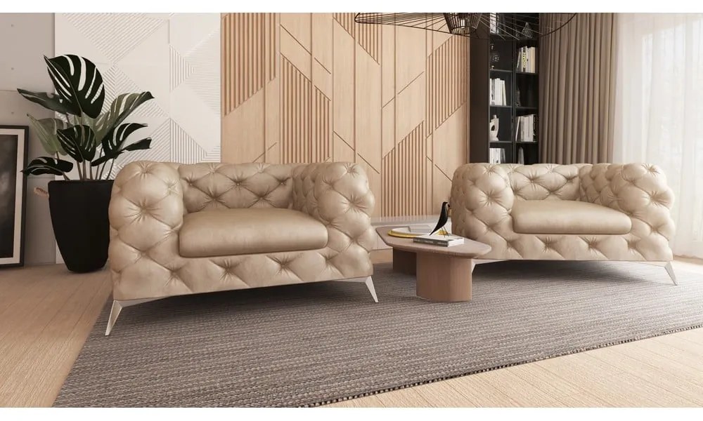 Бежово кадифено кресло Chelsea – Ropez