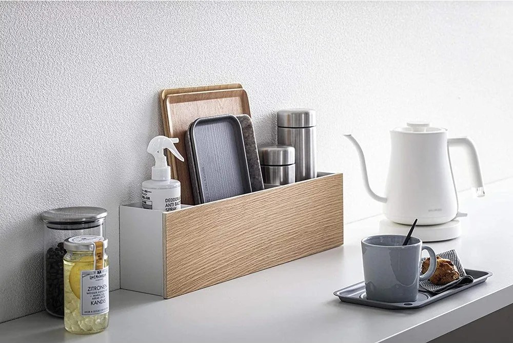 Бял/в естествен цвят метален органайзер за канцеларски материали Rin – YAMAZAKI