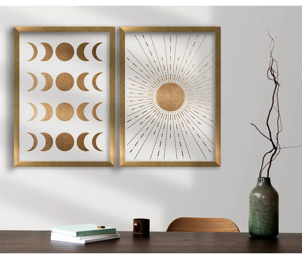 Картини в комплект 2 бр. 38x53 cm Moon & Sun – Wallity
