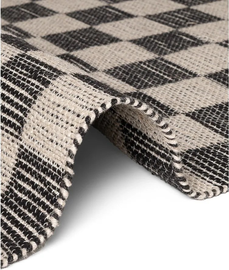 Черен/кремав двустранен/ръчно изработен килим със смес от юта 200x300 cm Rex – Hanse Home