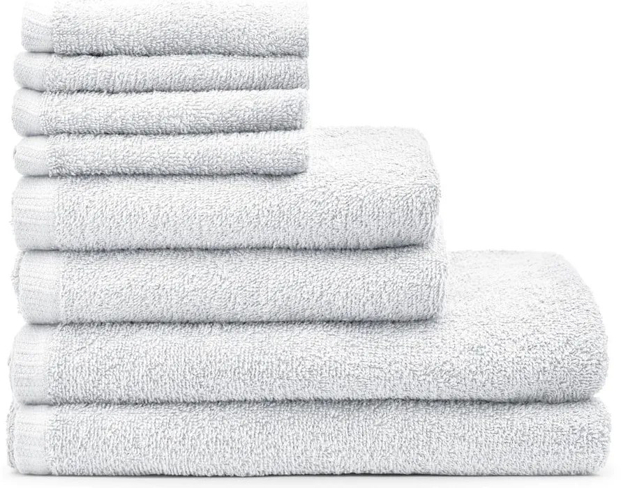 Бели бързосъхнещи памучни хавлии и кърпи за баня в комплект 8 бр. Quick Dry – Catherine Lansfield