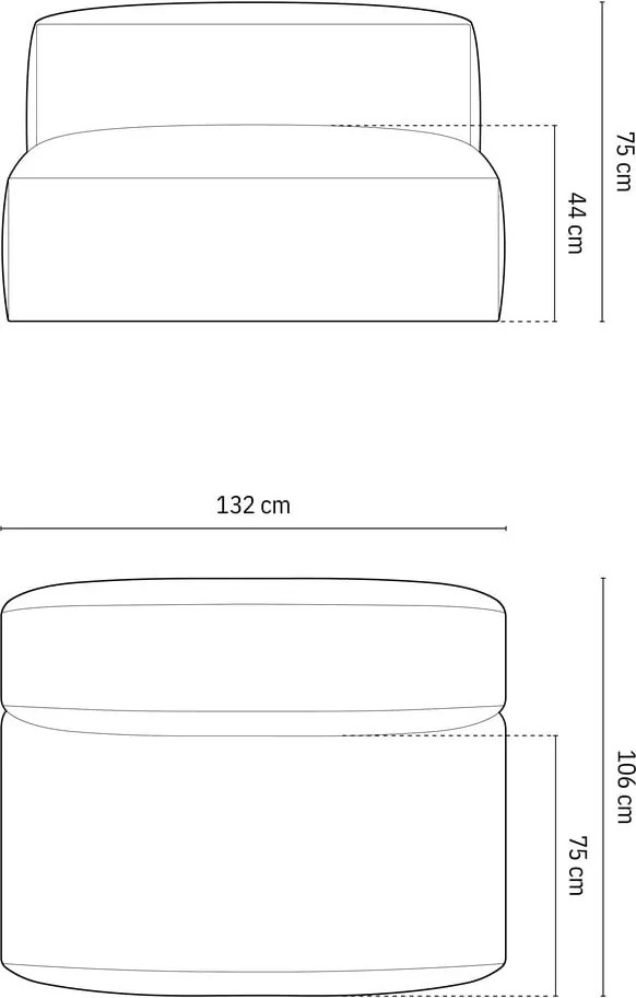 Бежов модул за диван (среден модул) Martina – Micadoni Home