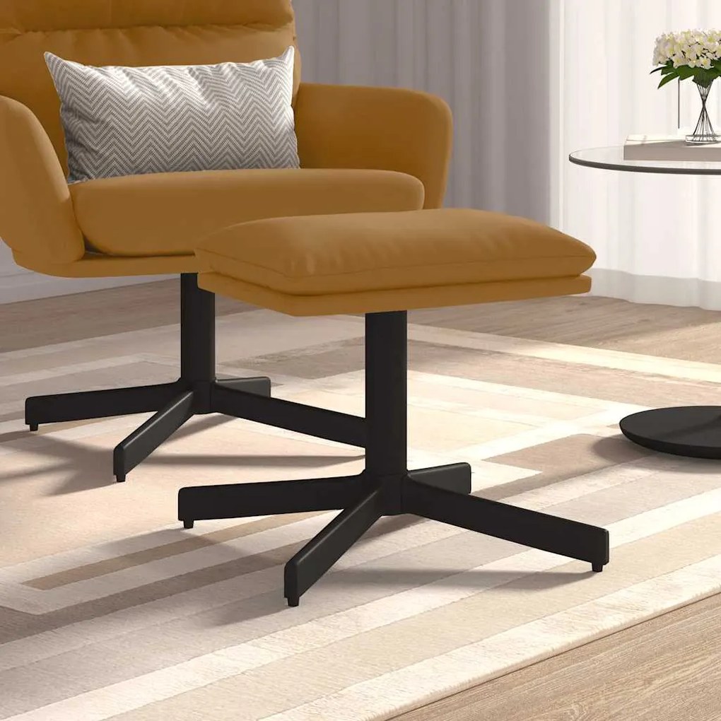 341634 vidaXL Табуретка, кафява, 60x60x36 см, кадифе