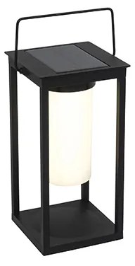 Модерна външна лампа черна с LED и димер соларен - Denlu