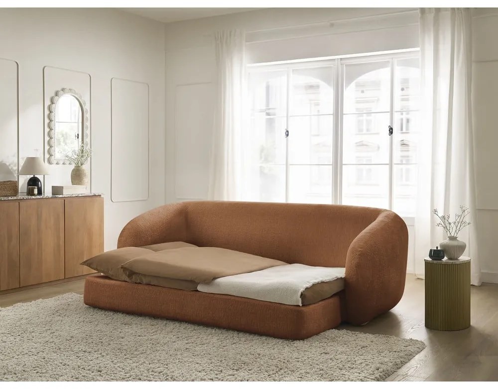 Шенилов сгъваем диван в тухлен цвят 228 cm Neyo – Bobochic Paris