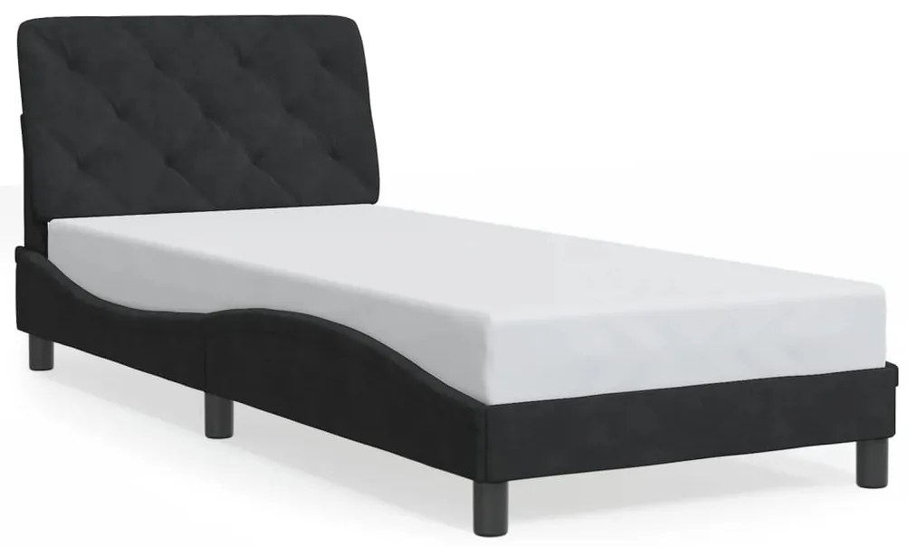 3207901 vidaXL Рамка за легло без матрак, черна, 90x200 см, кадифе