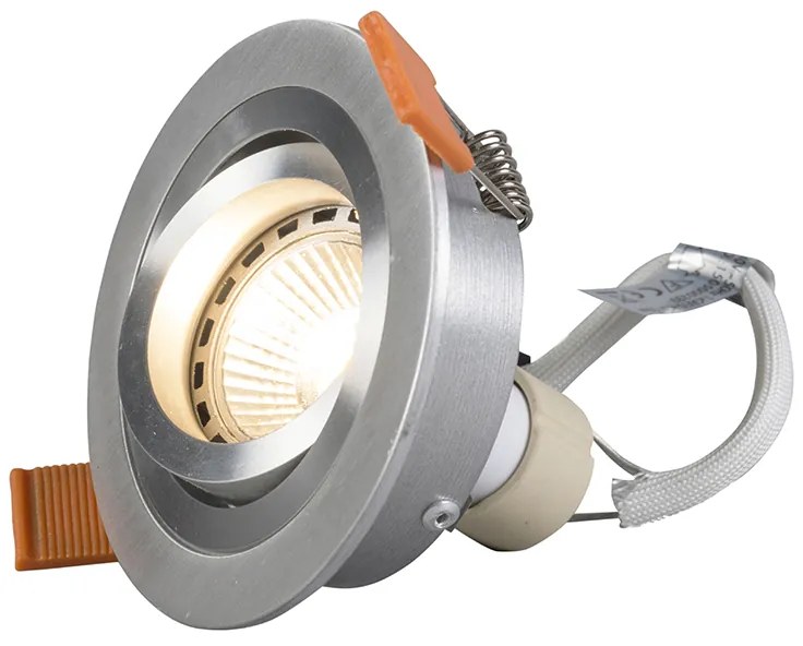 Комплект от 6 модерни вградени спота стомана - Rondoo