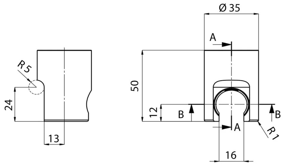 Бял месингов държач за душ слушалка ø 3,5 cm – Sapho