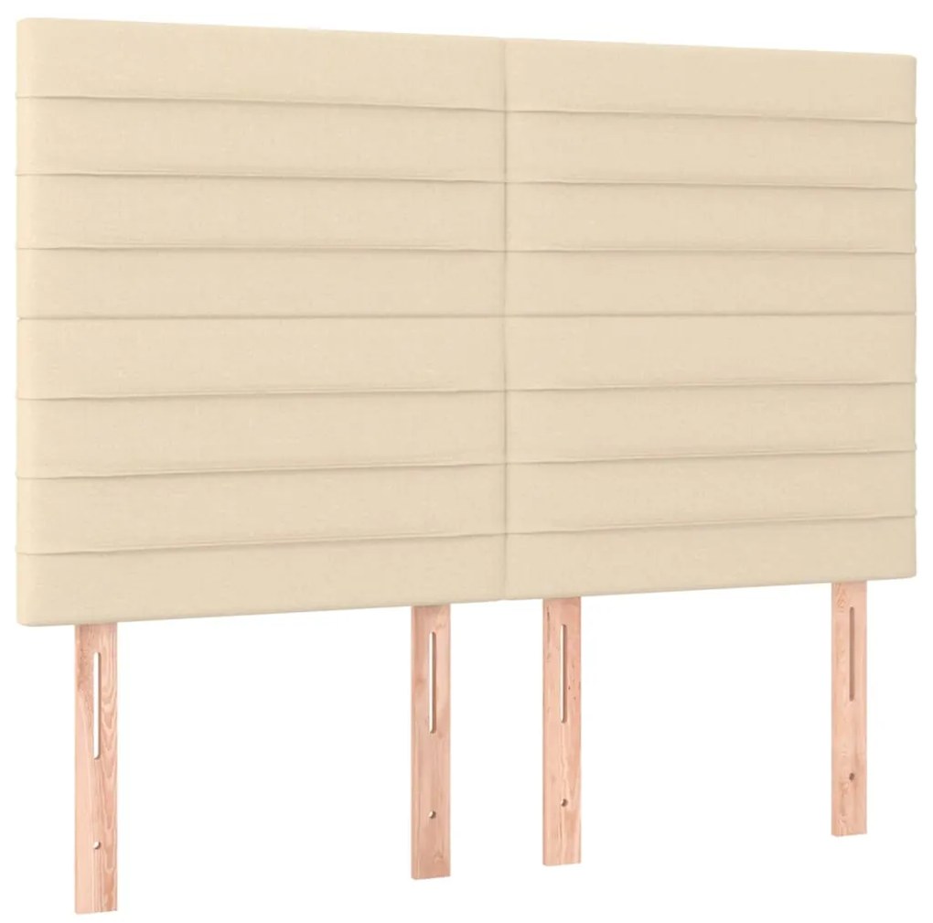 3116475 vidaXL Табла за легло, кремава, 144x5x118/128 см, плат